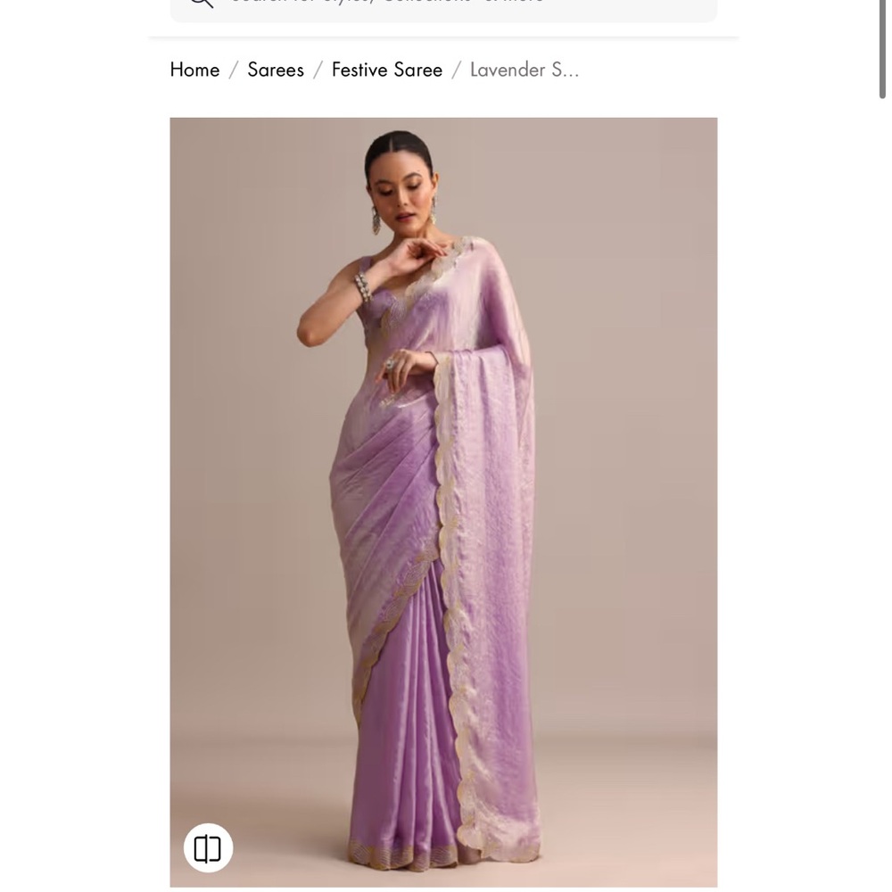 Lavender Pre-Stitched and Pre-Draped Saree from Kalki Fashion